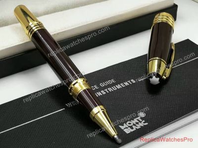 Replica Mont Blanc JFK Rollerball Pen Red & Gold Clip